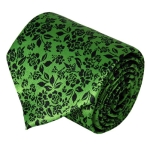 Flower Green Silk Tie 