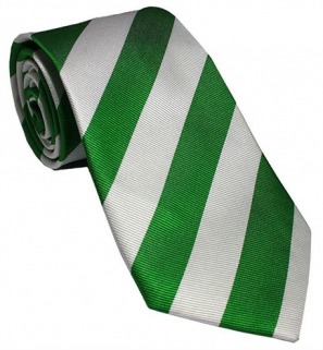 Green and White Striped Silk Tie Green and White Striped Silk Tie
