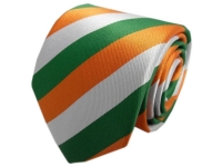 Green, Orange and White Silk Tie