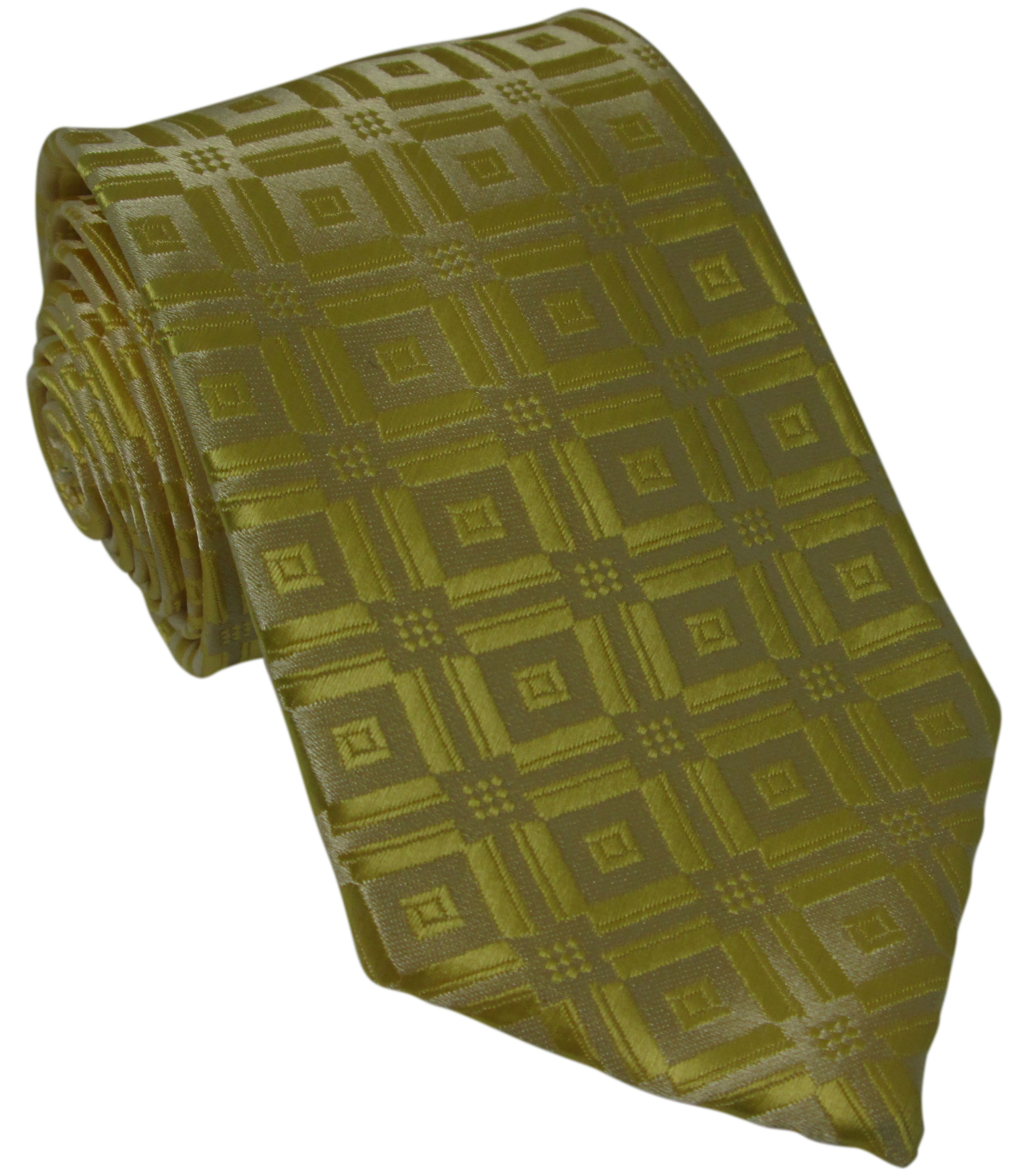 Yellow Patterned Silk Tie