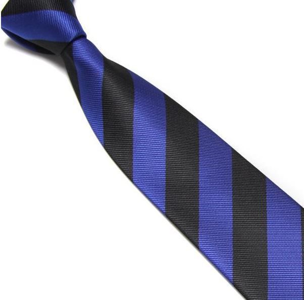 Black and Blue Striped Club Tie