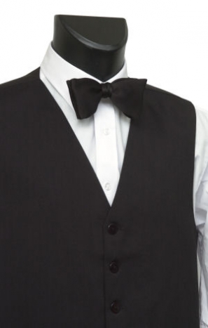 Plain Black Waistcoat with FREE Bow Tie