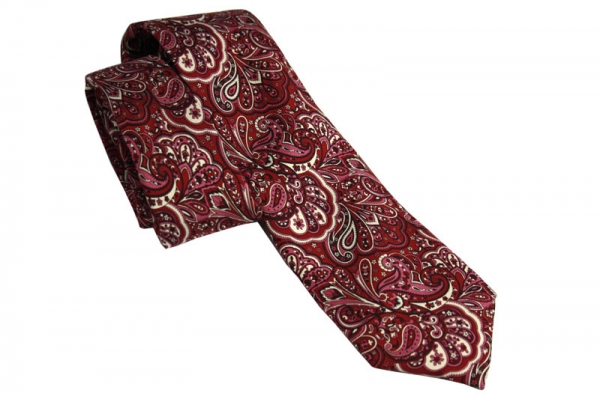 Pink Paisley Print Silk Tie | With Free And Fast UK Delivery