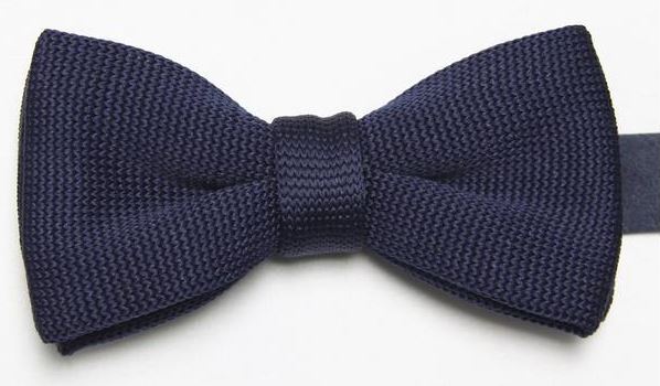 Navy Tight Knitted Bow Tie